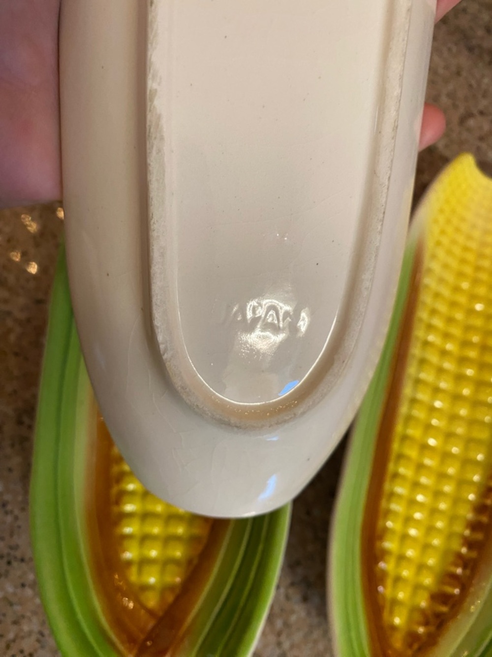 Vintage ceramic Corn-on-the-Cob Serving Dishes - Set of 3.  Made in Japan. - Picture 3 of 3